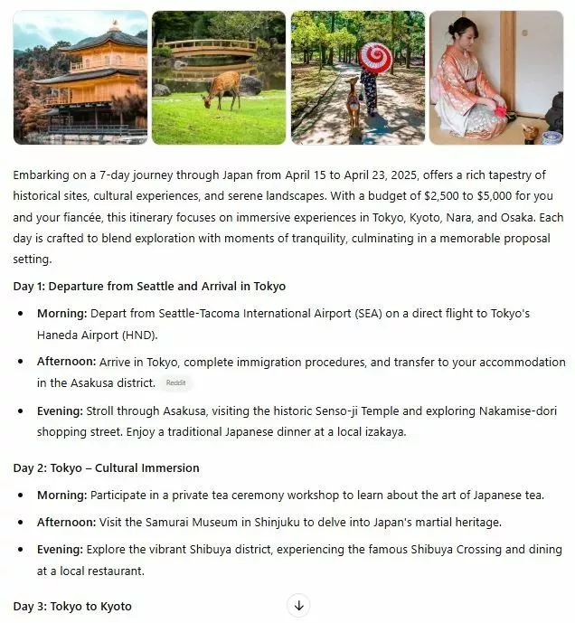 ChatGPTの結果01：テキスト中心の回答と限定的な視覚表現