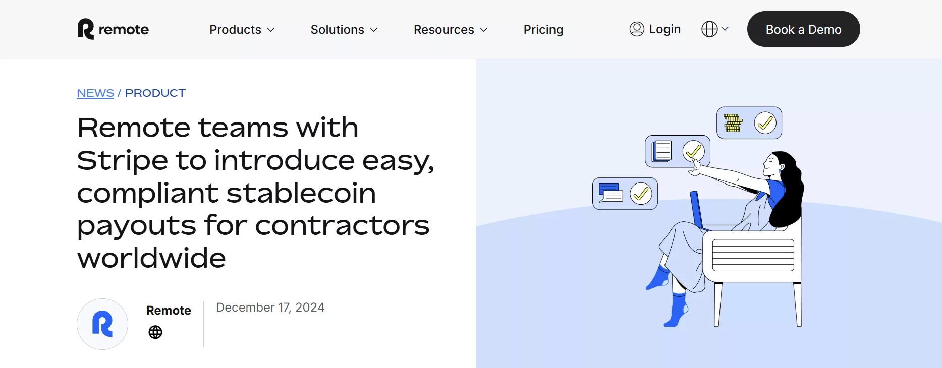 2024年、グローバル人事プラットフォームのRemoteは、Stripeと提携し、CoinbaseのBaseブロックチェーンを通じて69か国の契約社員にUSDCでの支払いを提供しました