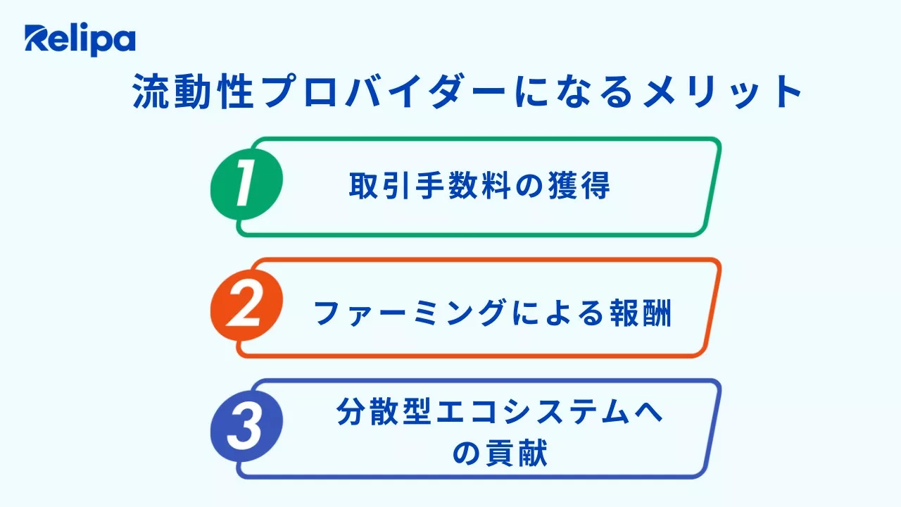 流動性プロバイダーになるメリット