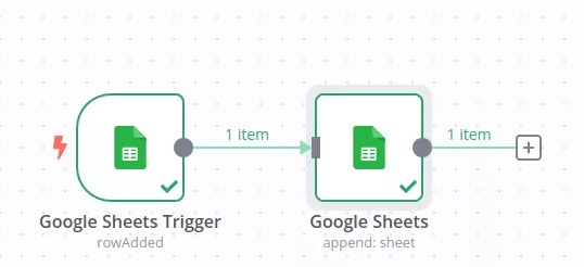 Google Sheets node